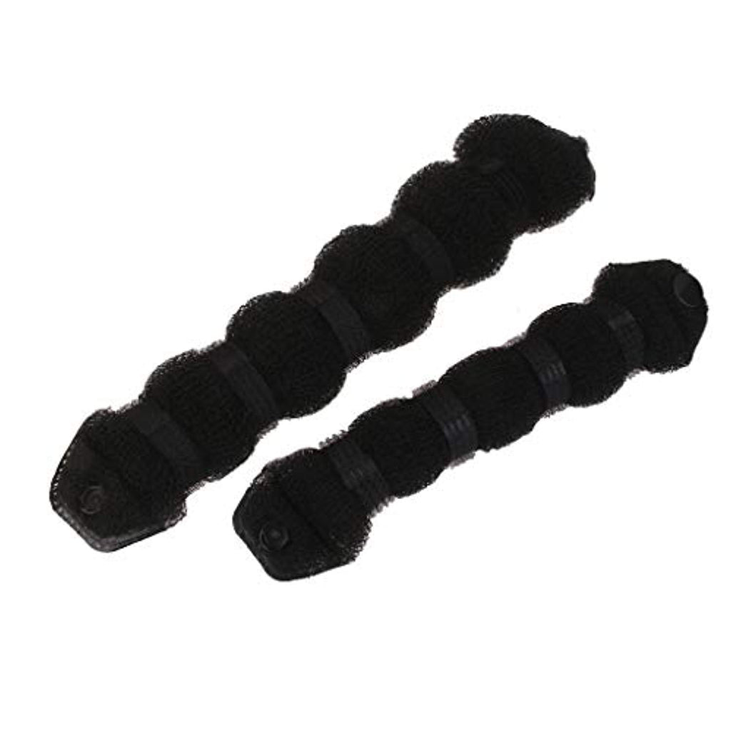Electomania  Beauty Hot Hair Donut Bun Set of 2 Magic Hair Styling Styler Twist Ring Bun Hair Curler Accessory (1 Large & 1 Small) (Black)