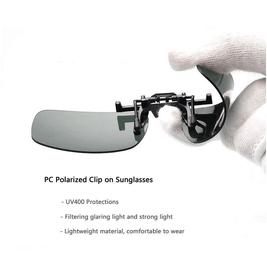 Buy Polarized Clip on Aviator Sunglasses Flip-up Anti-Glare UV 400 Driving Fishing  Sunglasses for Prescription Glasses (Green-1) at