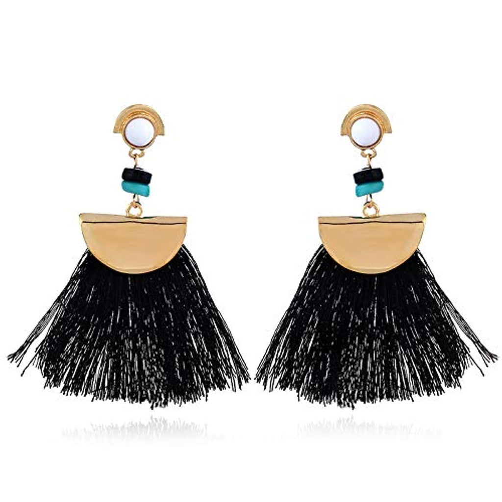 Electomania Retro Tassel Earrings Thread Bohemian Fringe Style Stud Ea –  Electo Mania