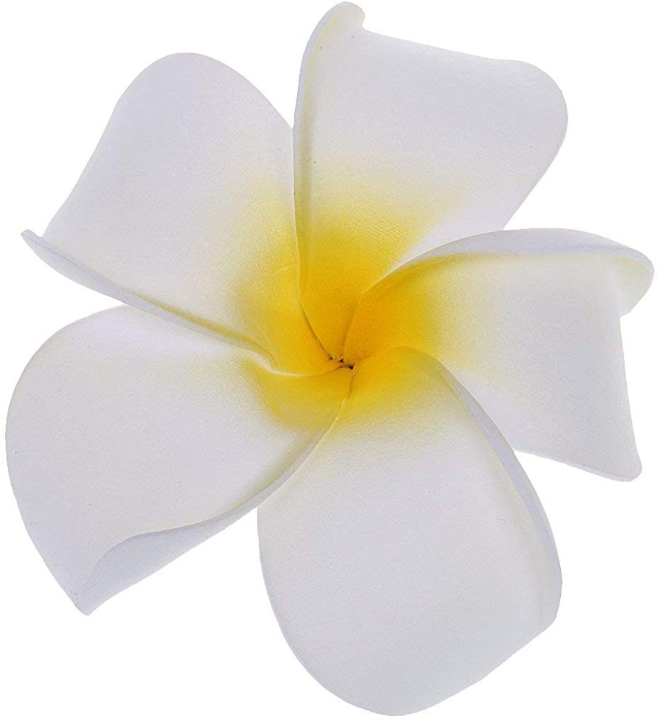 Electomania  Women Girls Plumeria Flower Foam Hair Clip-White