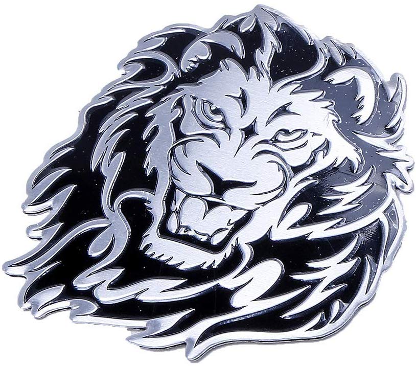 Electomania Lion Styling Decal Reflective Car & Bike Sticker 3D Metal Logo Sticker Car Motorcycle Badge Emblem (Lion)