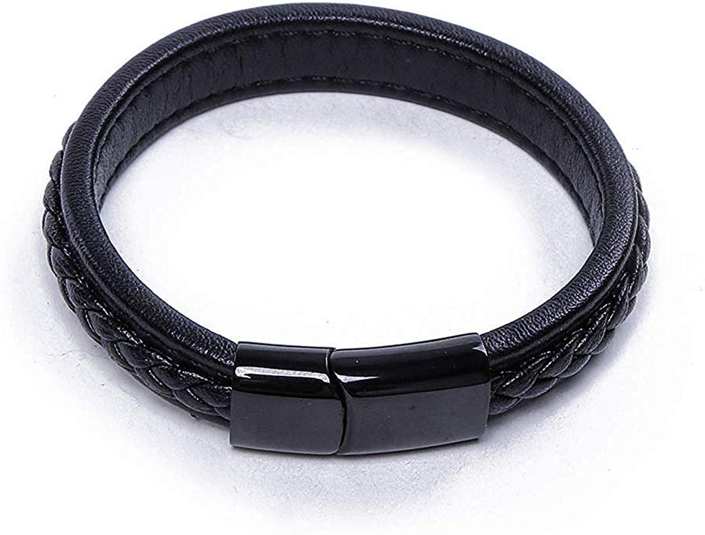 Black Classy Men Leather Bracelets at best price in Jhajjar | ID:  27310405755