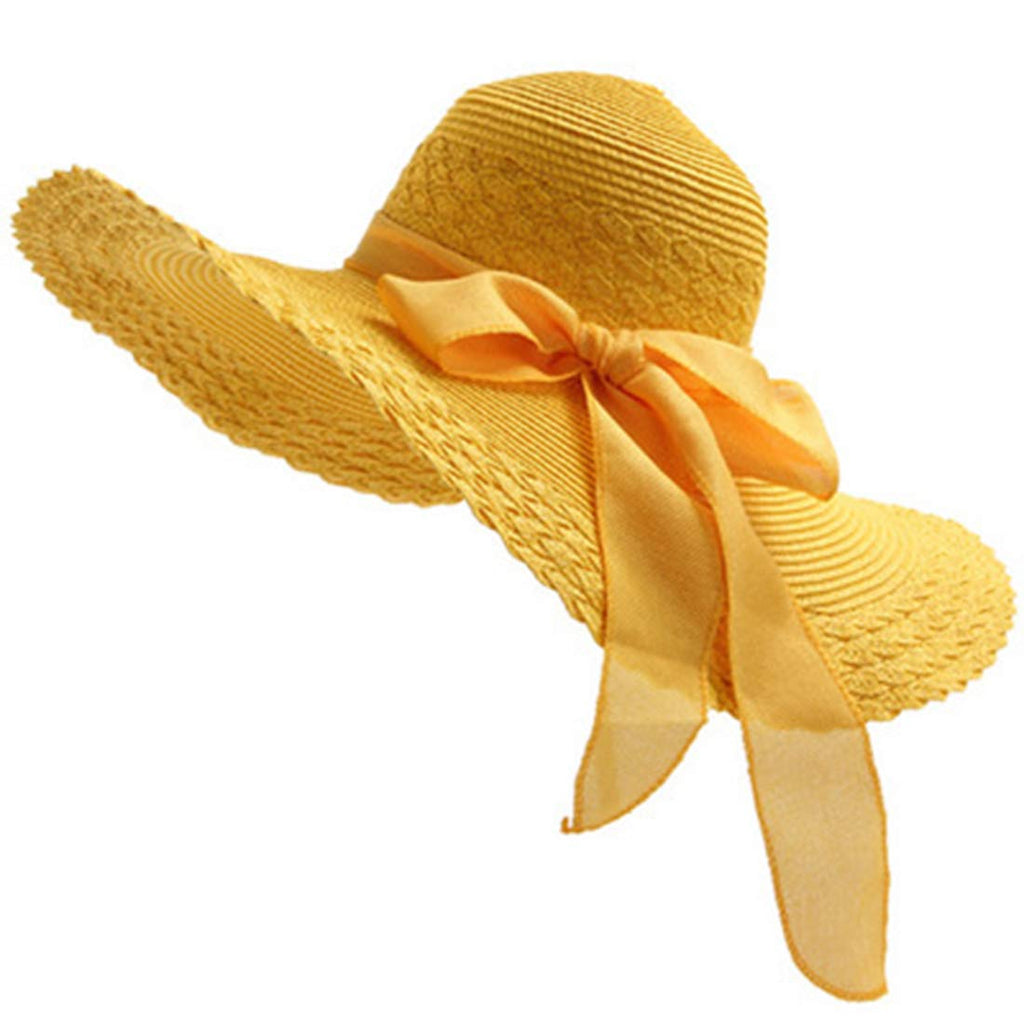 Electomania Straw Sun Hat Wide Large Brim Beach Floppy Fold Cap Hat (Y –  Electo Mania