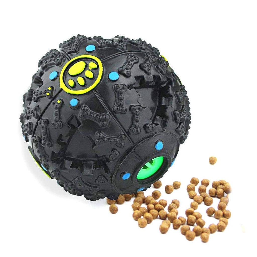 Electomania Treat Dog Dispensing Squeaky Ball - 2.95 inch - Black